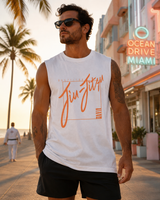 Bjj Orange Sleeveless Oversized Tee