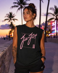 Bjj Pink Sleeveless Oversized Tee