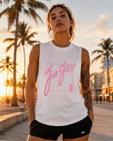 Bjj Pink Sleeveless Oversized Tee
