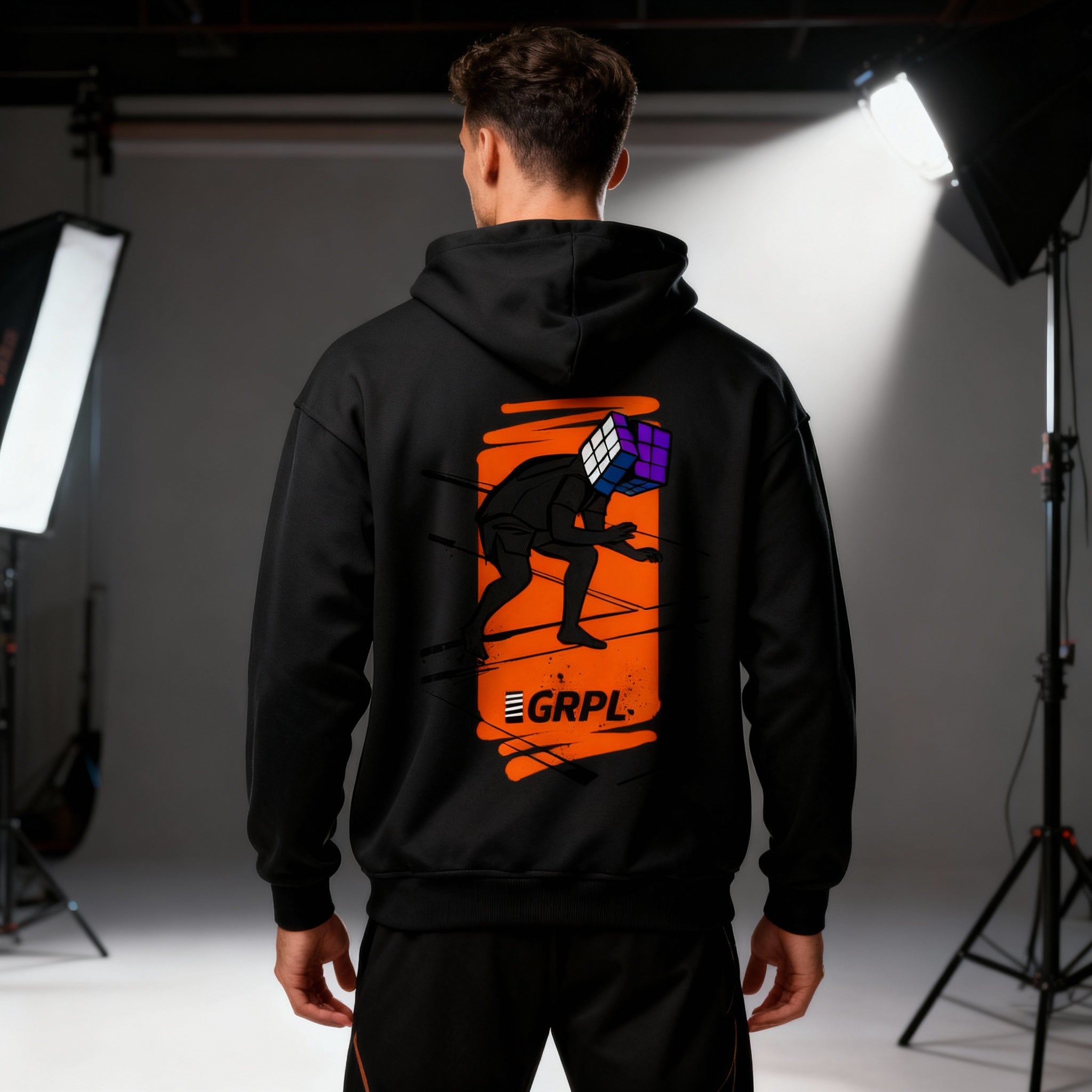 GRPL Heavy Oversized Hoodie – “Puzzle Mind”