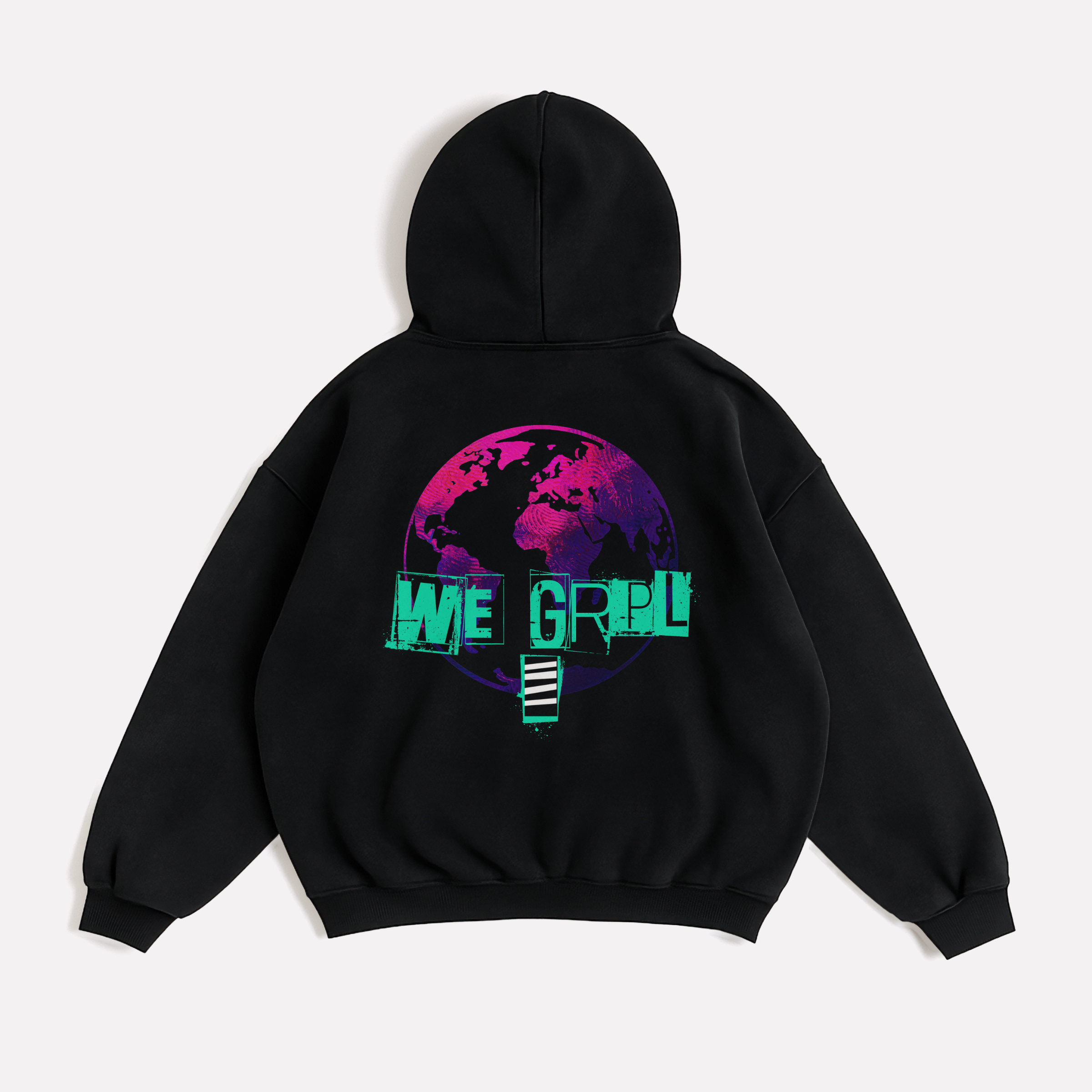 "WE GRAPPLE" Oversized Zipper Hoodie