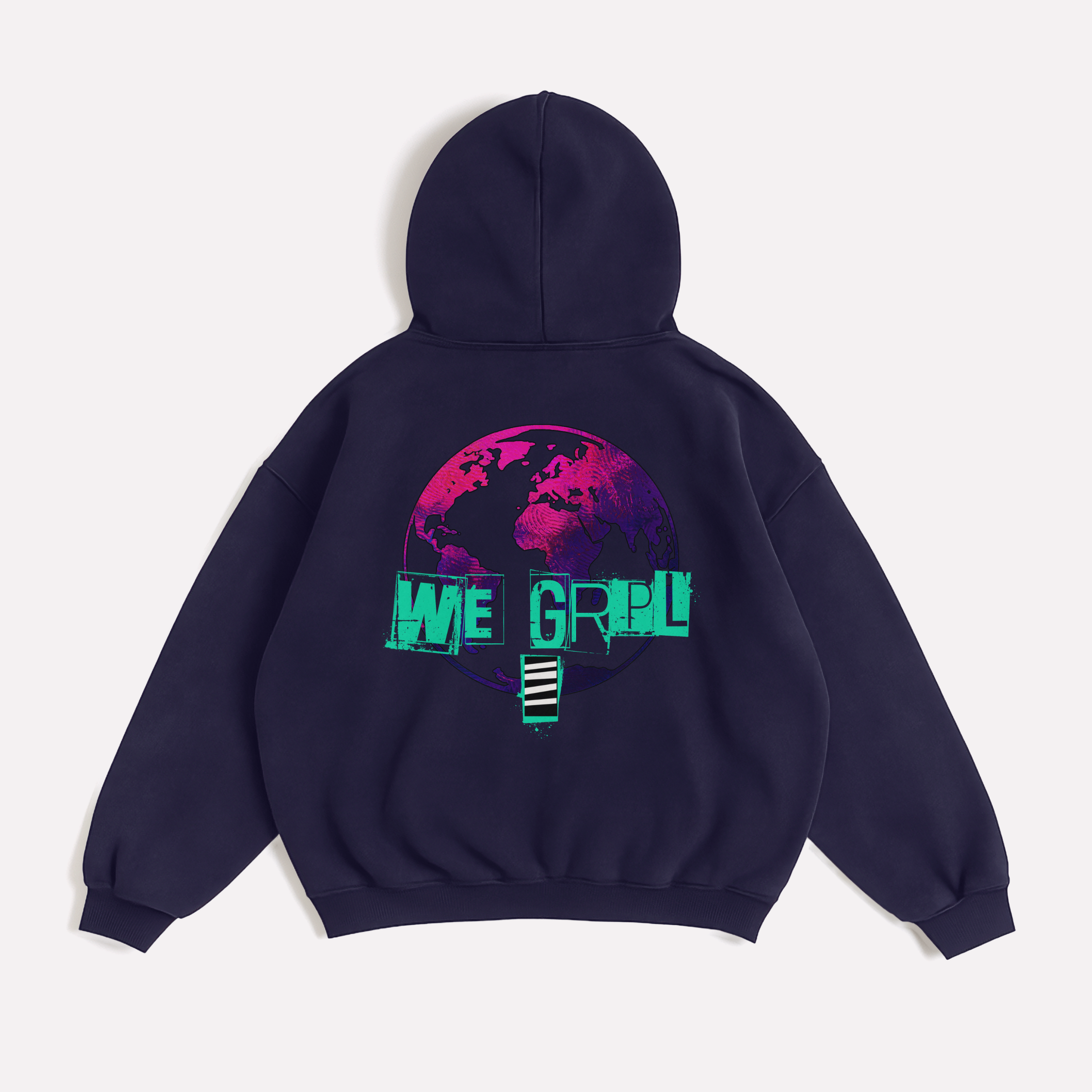 "WE GRAPPLE" Oversized Zipper Hoodie