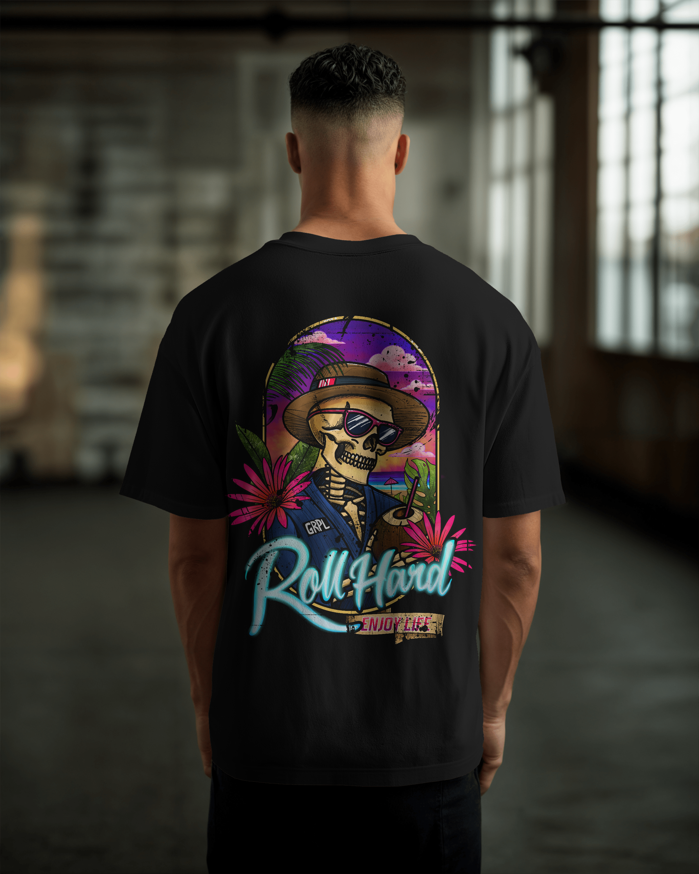 "ROLL HARD" Oversized Shirt