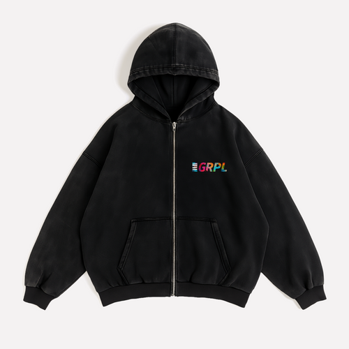 "Paint" Oversized Zipper Hoodie
