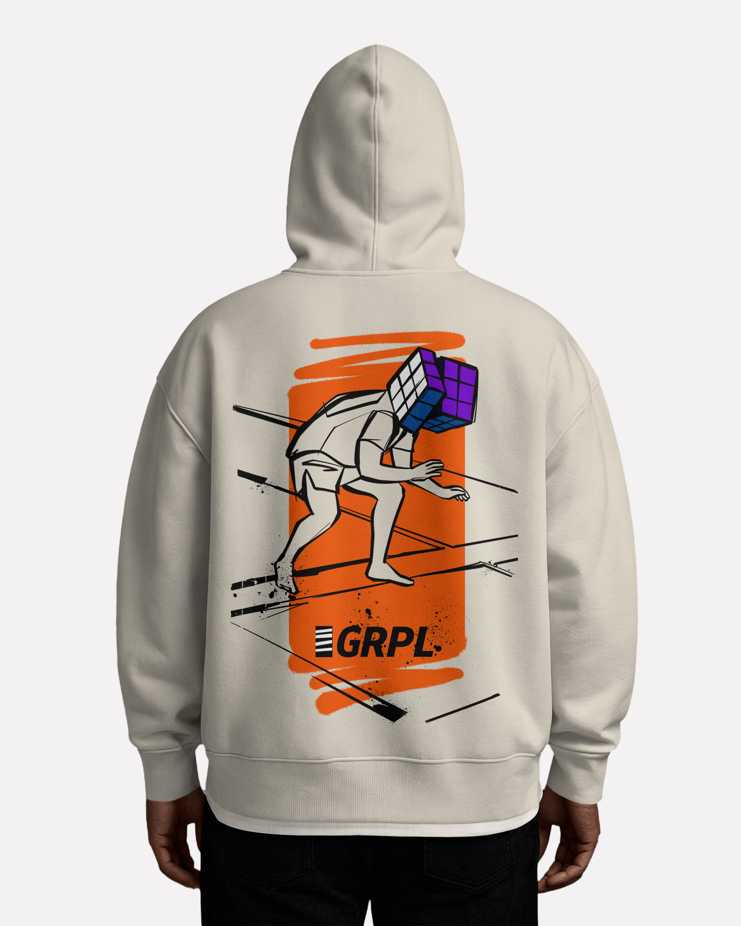GRPL Heavy Oversized Hoodie – “Puzzle Mind”