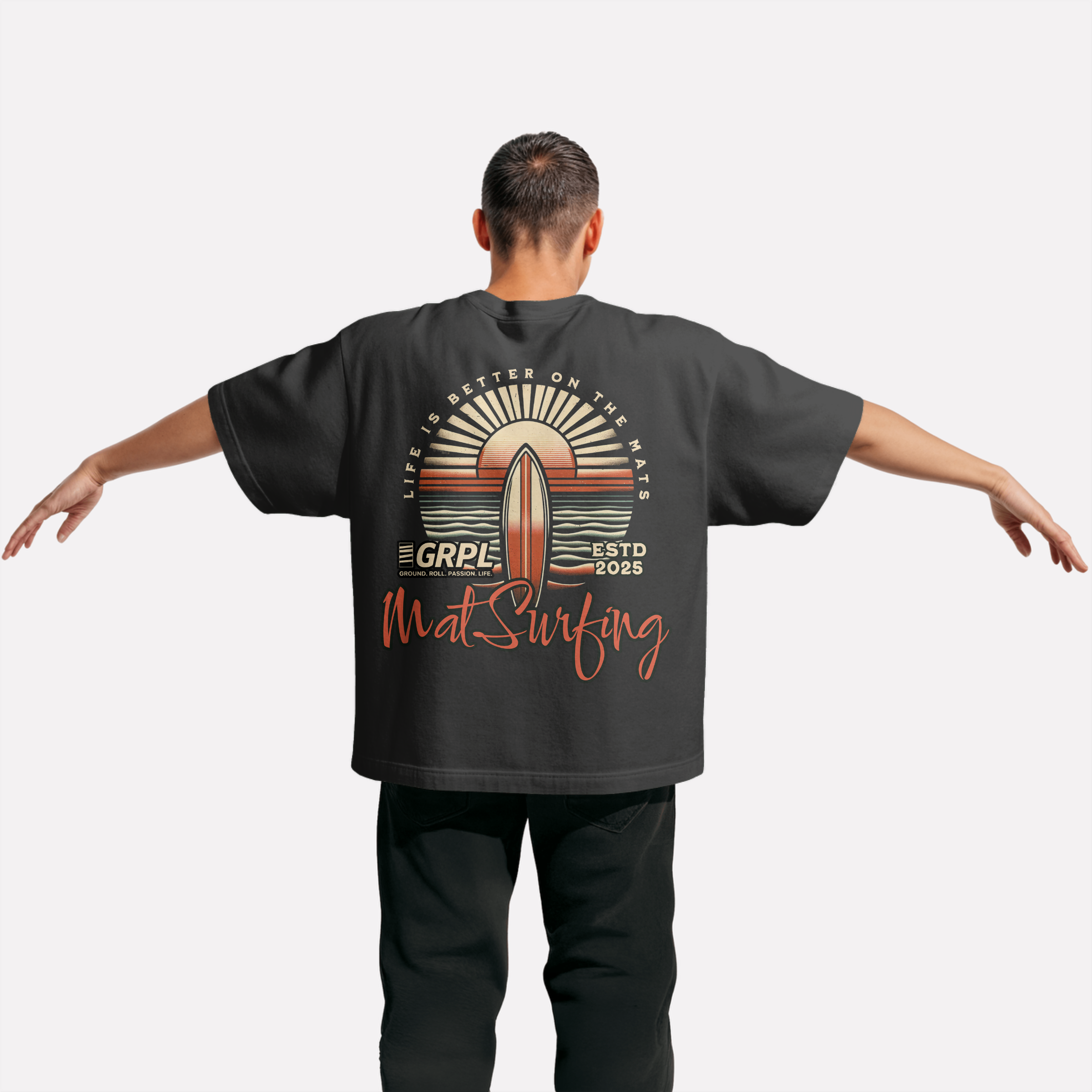 "Mat Surfing" Heavy Oversized Shirt