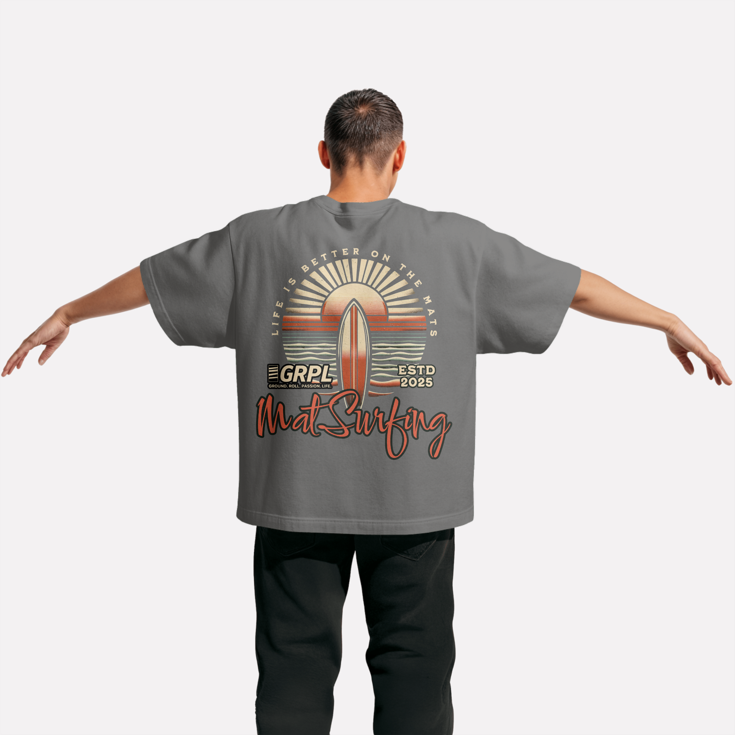 "Mat Surfing" Heavy Oversized Shirt